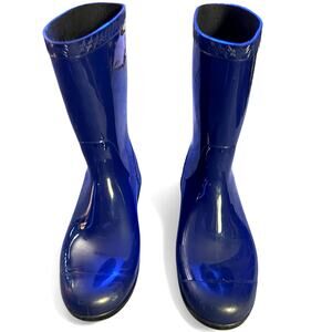 UGG Sienna Rain Boots Womens 10 Cobalt Blue Glossy Waterproof Oversized